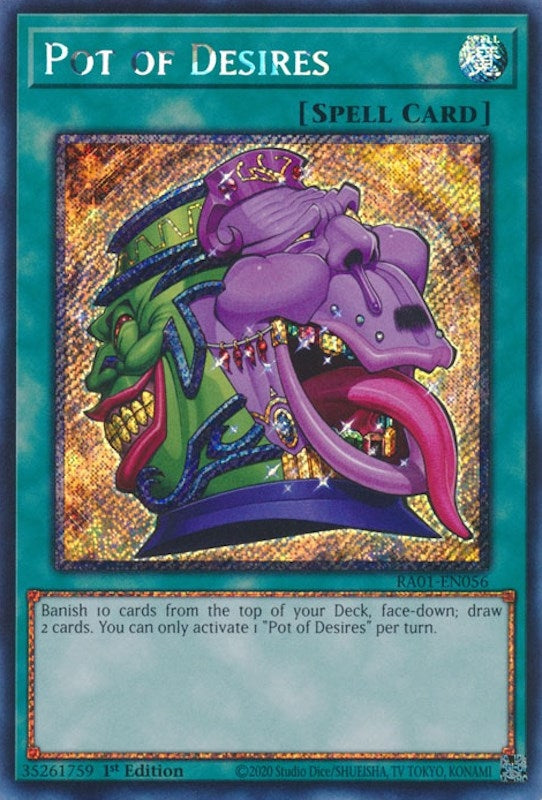 Pot of Desires (Platinum Secret Rare) (1056) (RA01) - YuGiOh Single