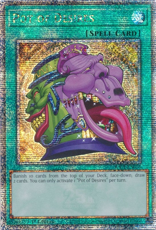 Pot of Desires (Quarter Century Secret Rare) (1056) (RA01) - YuGiOh Single