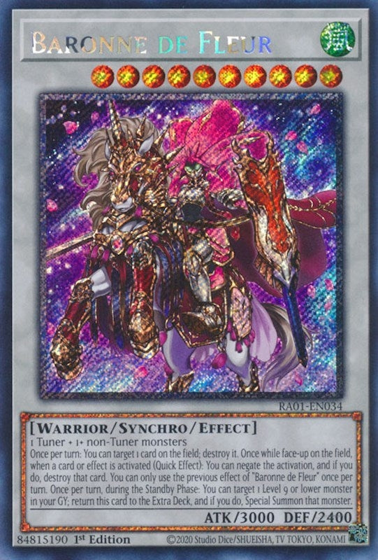 Baronne de Fleur (Platinum Secret Rare) (1034) (RA01) - YuGiOh Single