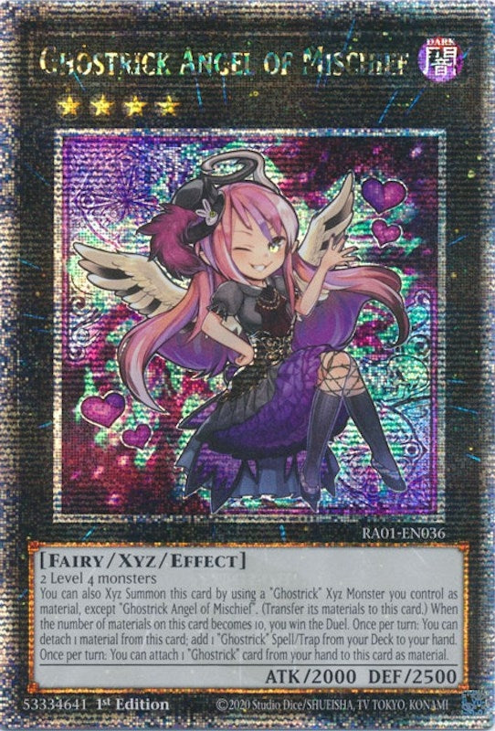 Ghostrick Angel of Mischief (Quarter Century Secret Rare) (1036) (RA01) - YuGiOh Single