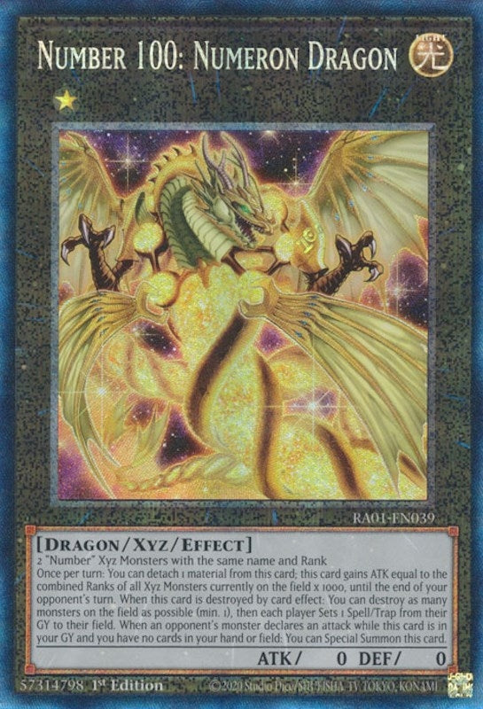 Number 100: Numeron Dragon (PCR) (1039) (RA01) - YuGiOh Single
