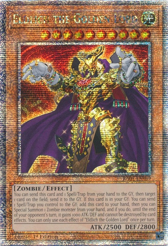 Eldlich the Golden Lord (Quarter Century Secret Rare) (1019) (RA01) - YuGiOh Single