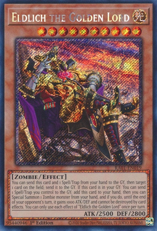 Eldlich the Golden Lord (Alternate Art) (Platinum Secret Rare) (1019) (RA01) - YuGiOh Single