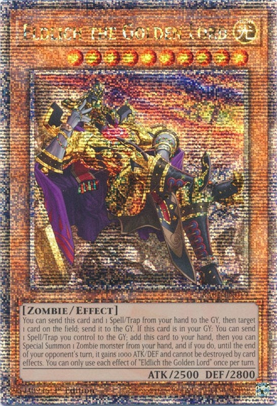 Eldlich the Golden Lord (Alternate Art) (Quarter Century Secret Rare) (1019) (RA01) - YuGiOh Single