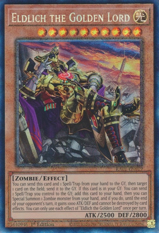 Eldlich the Golden Lord (Alternate Art) (PCR) (1019) (RA01) - YuGiOh Single