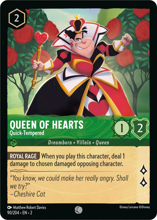Queen of Hearts - Quick-Tempered (90) (2) - Disney Lorcana Single