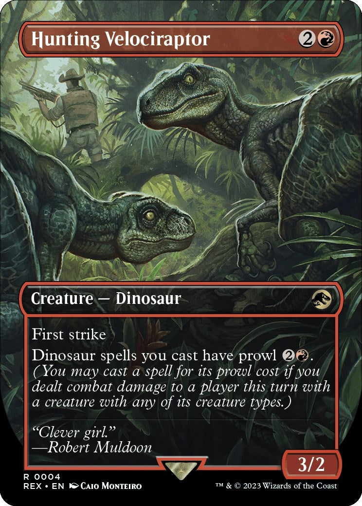 Hunting Velociraptor (Borderless) (4) [REX] - MTG Single