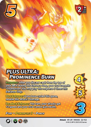 PLUS ULTRA: Prominence Burn (XR) (22) [MHA6] - UniVersus Single