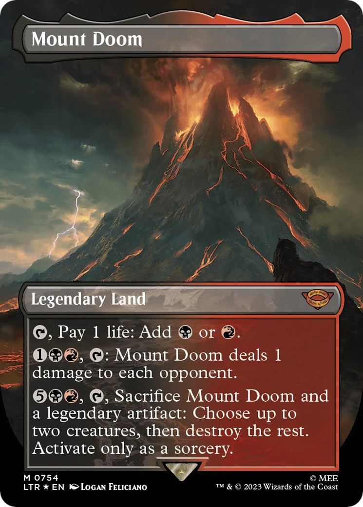 Mount Doom (Borderless) (Surge Foil) (754) [LTR] - MTG Single