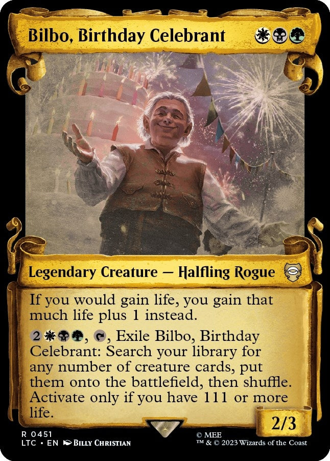 Bilbo Birthday Celebrant (Showcase Scrolls) (451) [LTC] - MTG Single