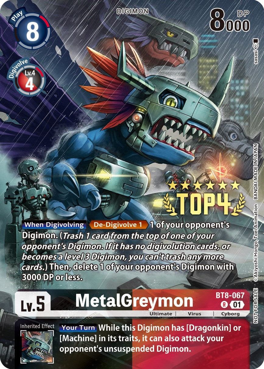 MetalGreymon (Digimon 3-On-3 November 2023 Top 4) (8067) [BT08] - Digimon Card Game Single