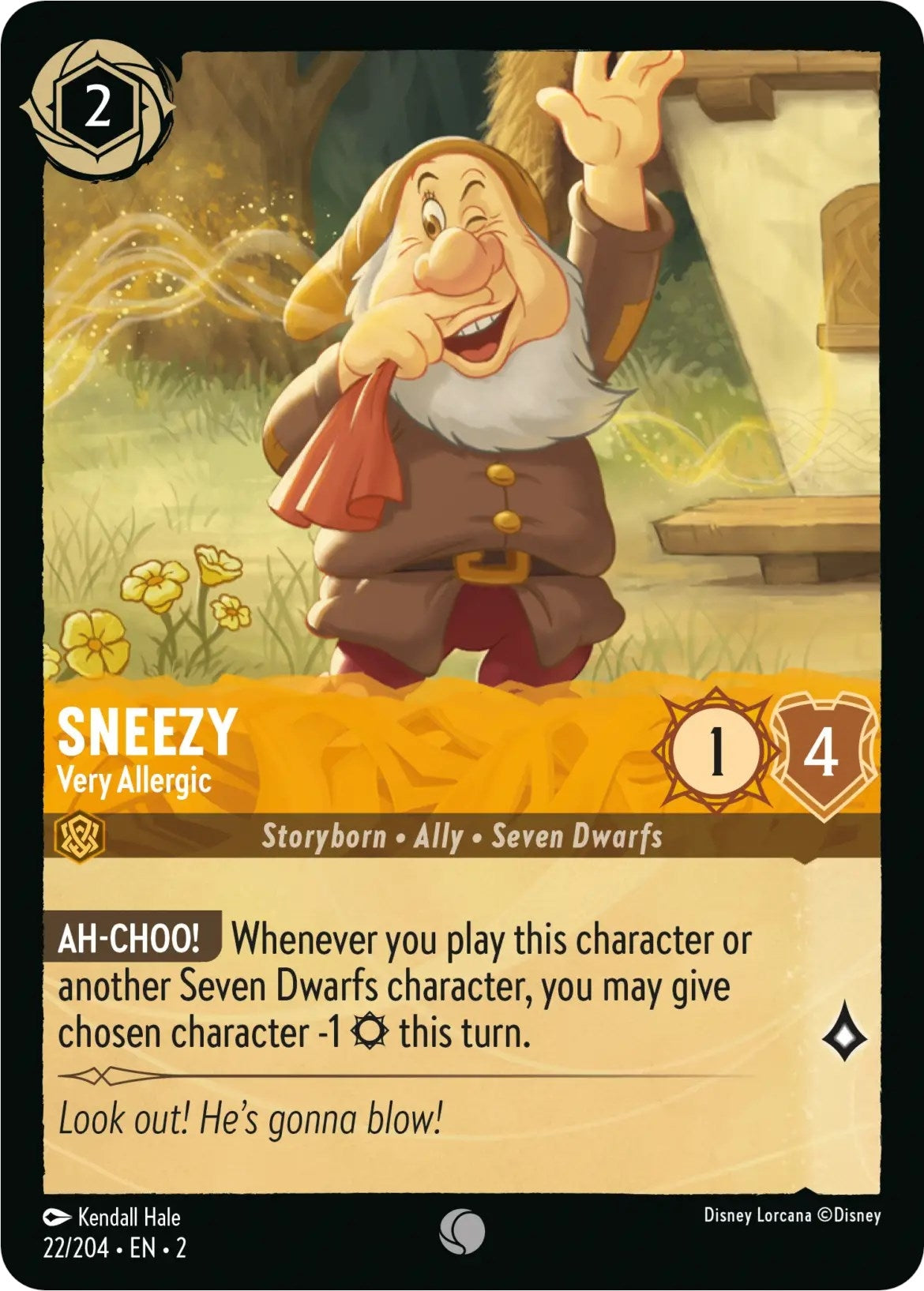 Sneezy - Very Allergic (22) (2) - Disney Lorcana Single