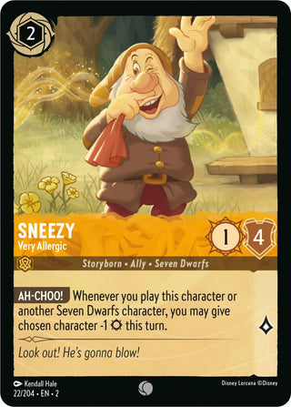 Sneezy - Very Allergic (22) (2) - Disney Lorcana Single