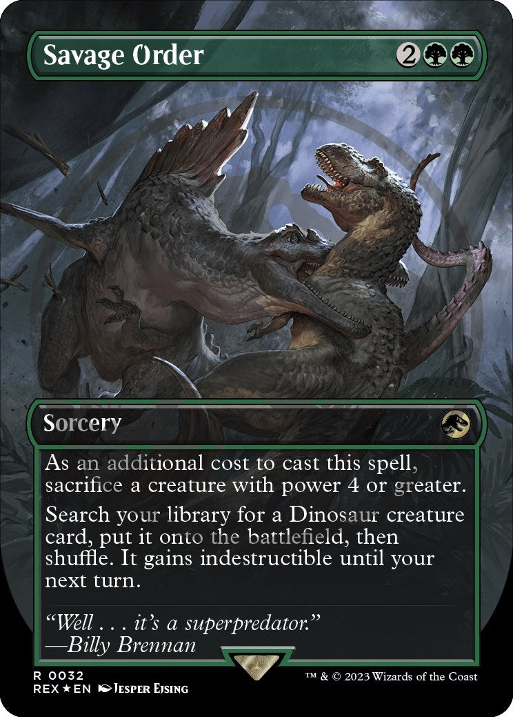 Savage Order (Borderless) (Emblem) (32) [REX] - MTG Single