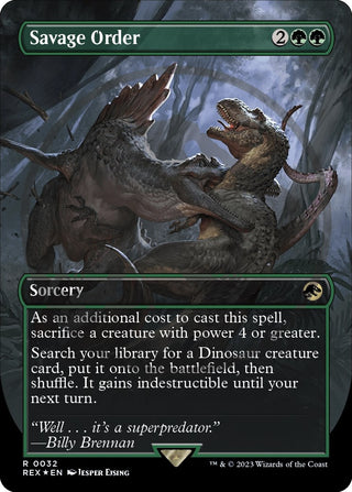 Savage Order (Borderless) (Emblem) (32) [REX] - MTG Single