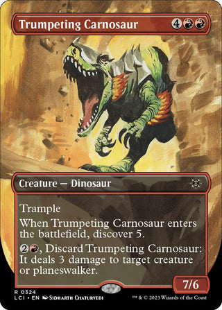 Trumpeting Carnosaur (Borderless) (324) [LCI] - MTG Single
