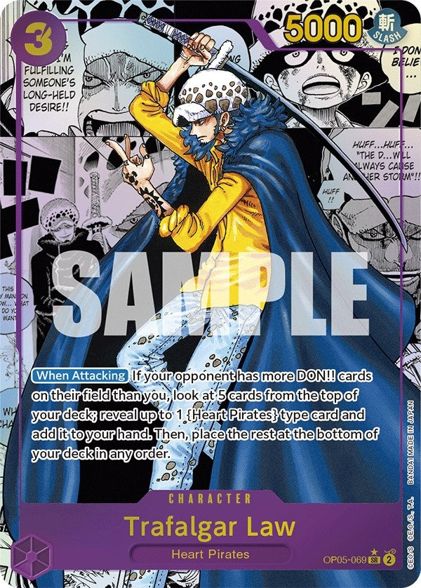 Trafalgar Law (069) (Alternate Art) (Manga) (5069) (OP05) - One Piece Card Game Single