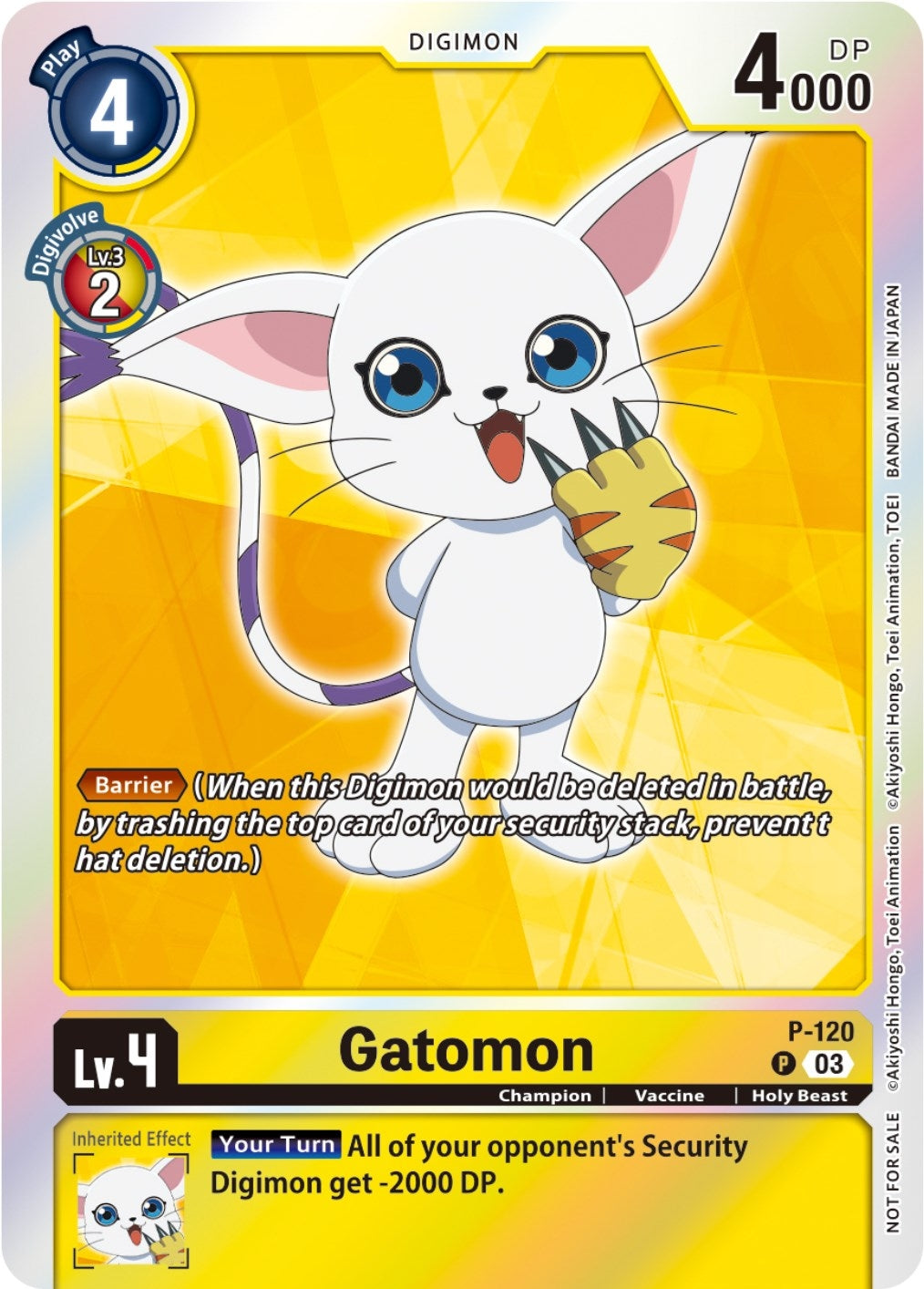 Gatomon - P-120 (Tamer Party Pack -The Beginning- Ver. 2.0) (120) [D-PR] - Digimon Card Game Single