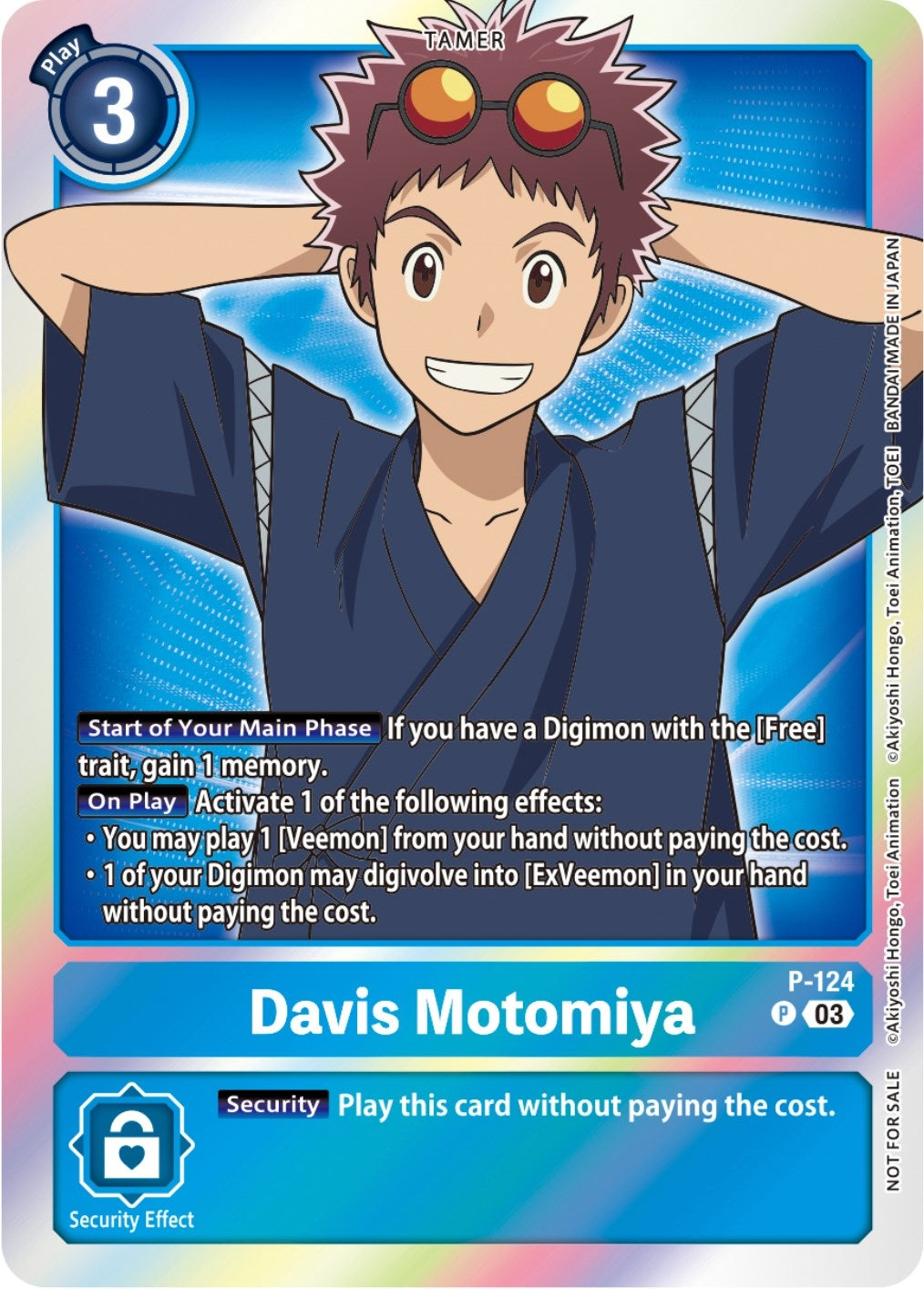 Davis Motomiya - P-124 (Tamer Party Pack -The Beginning- Ver. 2.0) (124) [D-PR] - Digimon Card Game Single