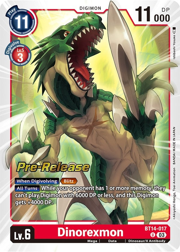 Dinorexmon (14017) [BT14_PR] - Digimon Card Game Single