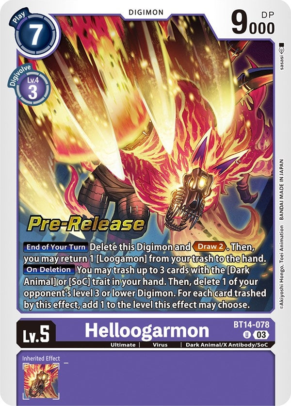 Helloogarmon (14078) [BT14_PR] - Digimon Card Game Single