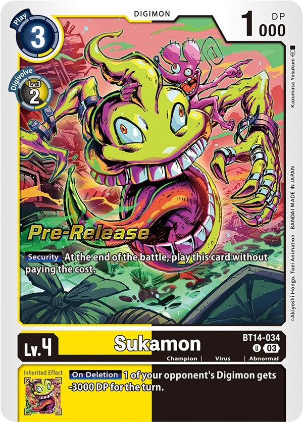 Sukamon (14034) [BT14_PR] - Digimon Card Game Single