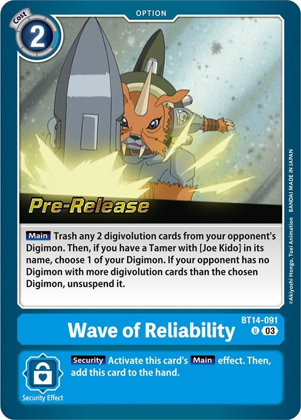 Wave of Reliability (14091) [BT14_PR] - Digimon Card Game Single