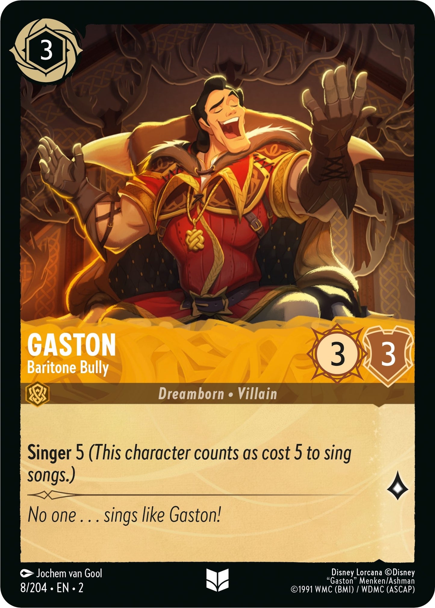 Gaston - Baritone Bully (8) (2) - Disney Lorcana Single
