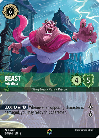 Beast - Relentless (Enchanted) (210) (2) - Disney Lorcana Single