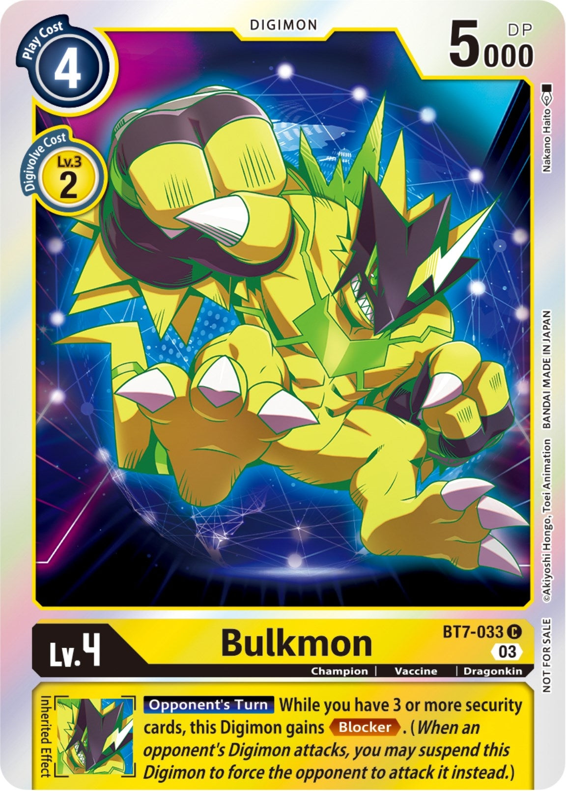Bulkmon (Official Tournament Pack Vol.11) (7033) [BT07] - Digimon Card Game Single
