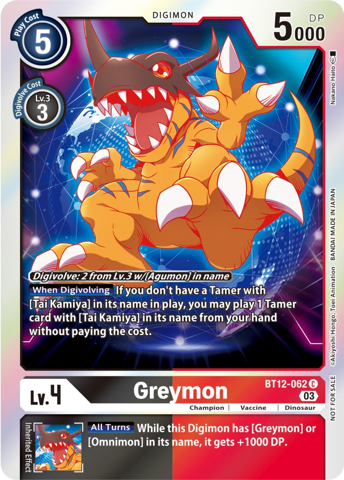 Greymon (Official Tournament Pack Vol.11) (12062) [BT12] - Digimon Card Game Single