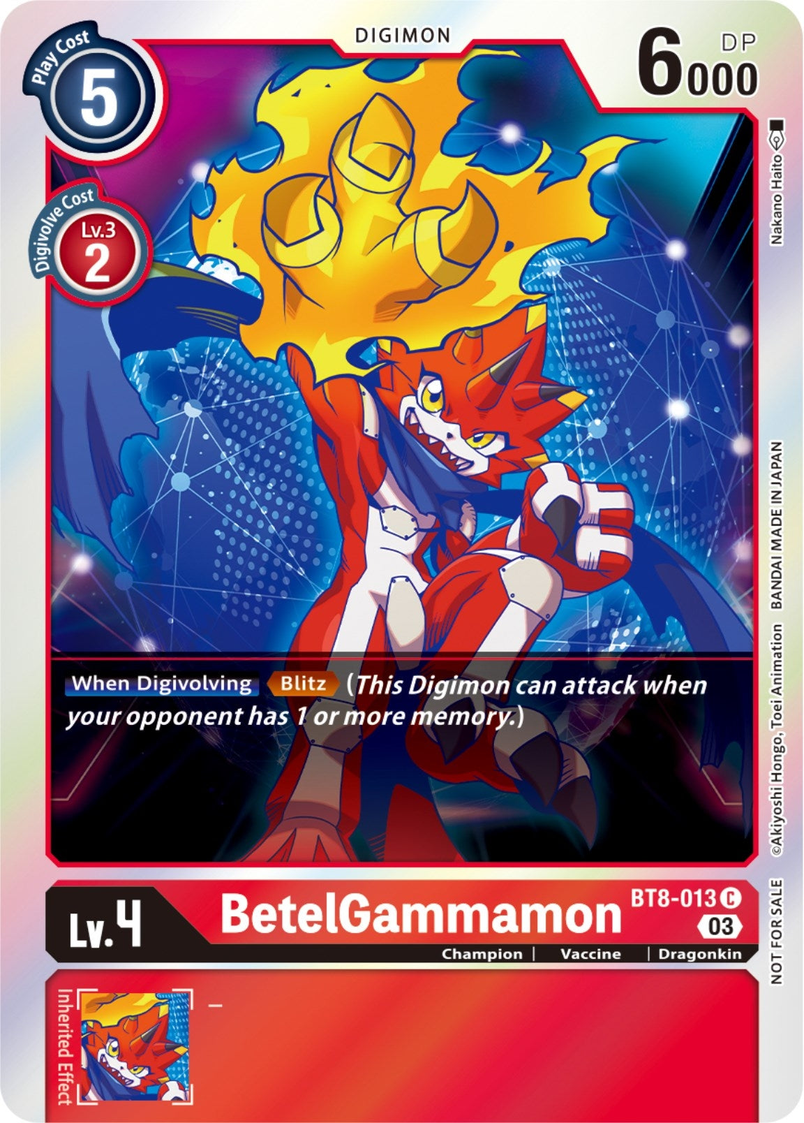 BetelGammamon (Official Tournament Pack Vol.11) (8013) [BT08] - Digimon Card Game Single