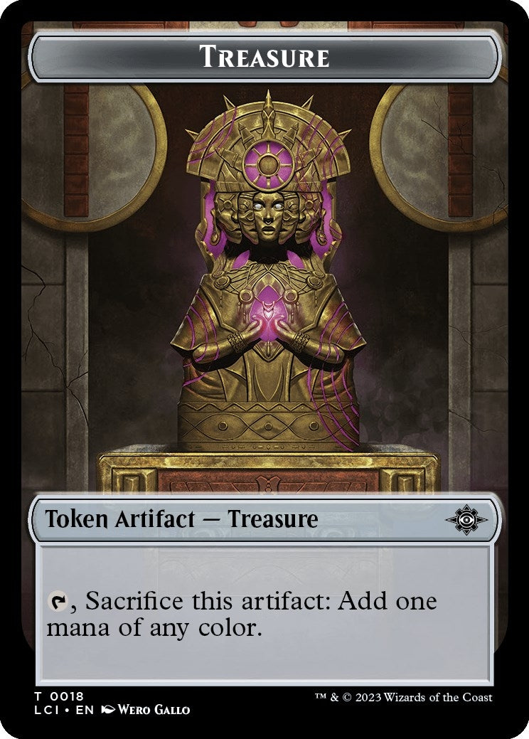 Treasure (0018) // Dinosaur (0001) Double-Sided Token (0) [LCI] - MTG Single