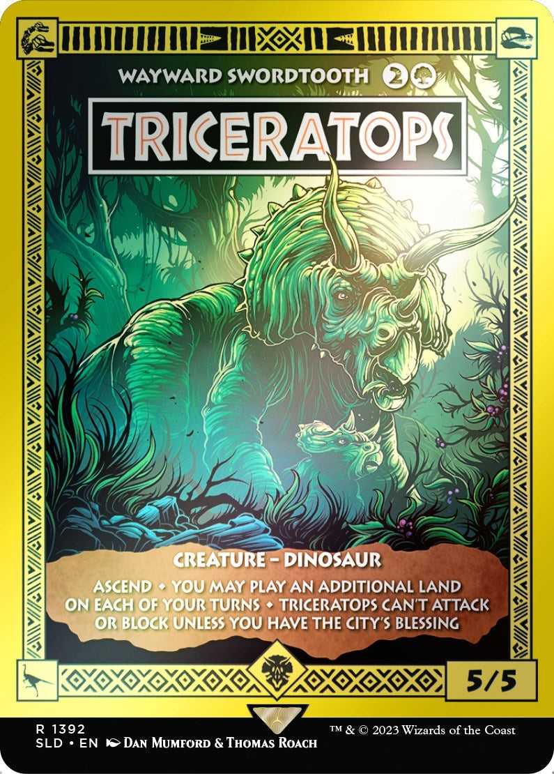 Triceratops - Wayward Swordtooth (Rainbow Foil) (1392) [SLD] - MTG Single