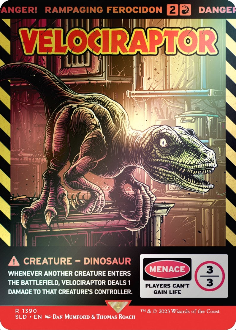 Velociraptor - Rampaging Ferocidon (Rainbow Foil) (1390) [SLD] - MTG Single