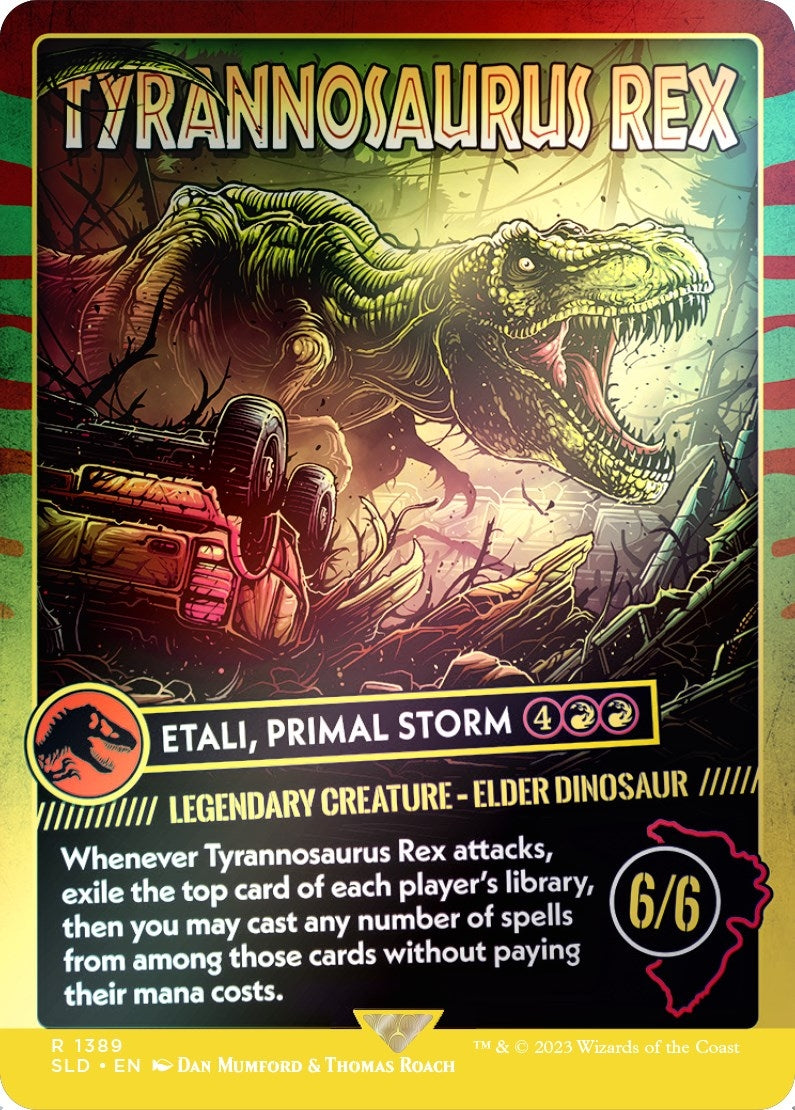 Tyrannosaurus Rex - Etali Primal Storm (Rainbow Foil) (1389) [SLD] - MTG Single
