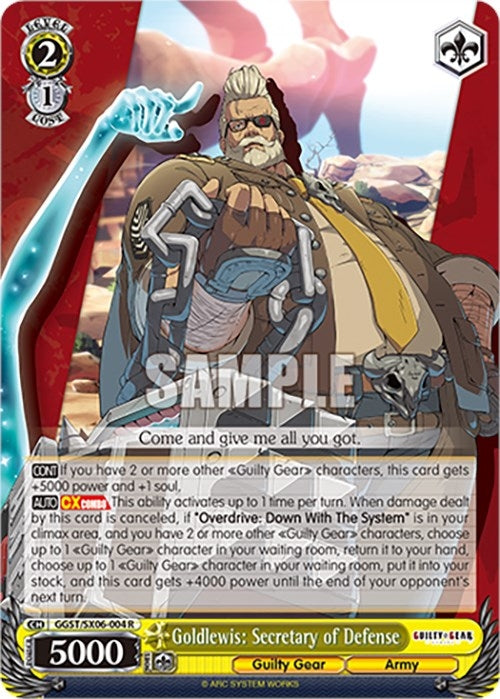 Goldlewis: Secretary of Defense (6004) [GGST] - Weiss Schwarz Single