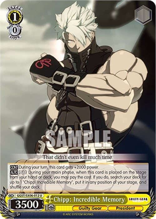 Chipp: Incredible Memory (6012) [GGST] - Weiss Schwarz Single