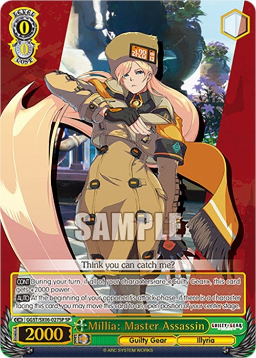 Millia: Master Assassin (SP) (6027) [GGST] - Weiss Schwarz Single