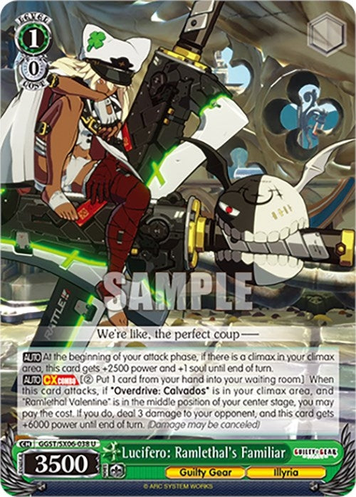 Lucifero: Ramlethal’s Familiar (6038) [GGST] - Weiss Schwarz Single