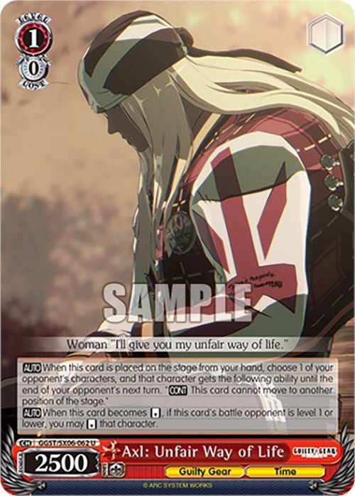 Axl: Unfair Way of Life (6062) [GGST] - Weiss Schwarz Single
