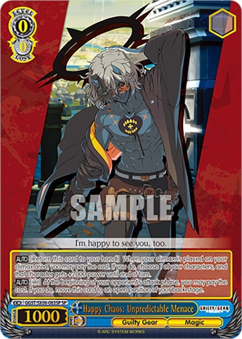 Happy Chaos: Unpredictable Menace (SP) (6083) [GGST] - Weiss Schwarz Single