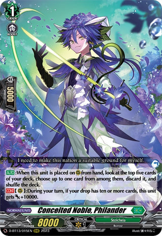 Conceited Noble Philander (13015) [D-BT13] - Cardfight Vanguard Single