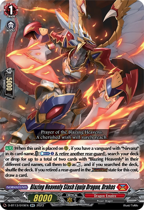 Blazing Heavenly Slash Equip Dragon Drahas (13019) [D-BT13] - Cardfight Vanguard Single