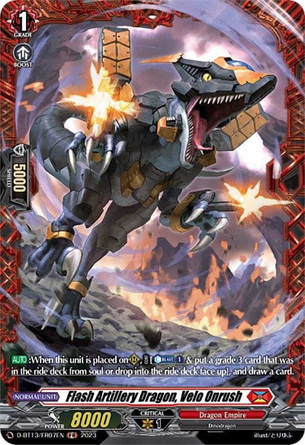 Flash Artillery Dragon Velo Onrush (FR) (1307) [D-BT13] - Cardfight Vanguard Single