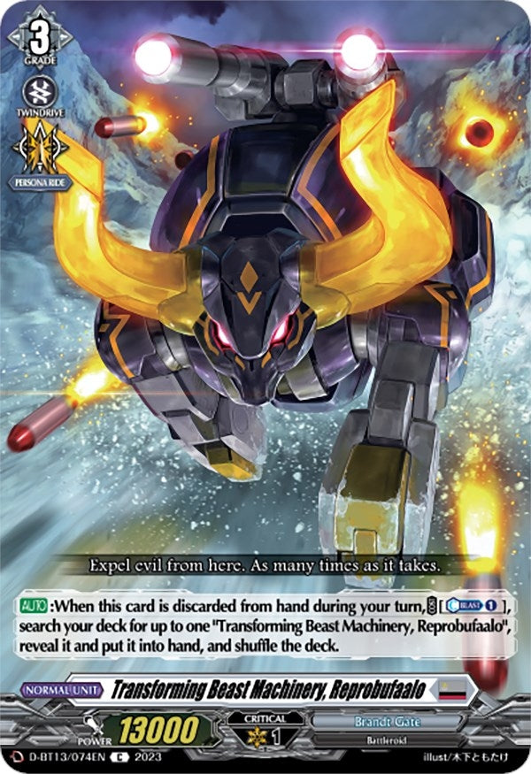 Transforming Beast Machinery Reprobufaalo (13074) [D-BT13] - Cardfight Vanguard Single