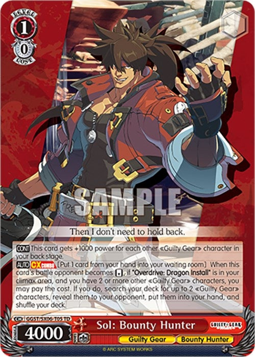 Sol: Bounty Hunter (605) [GGST] - Weiss Schwarz Single