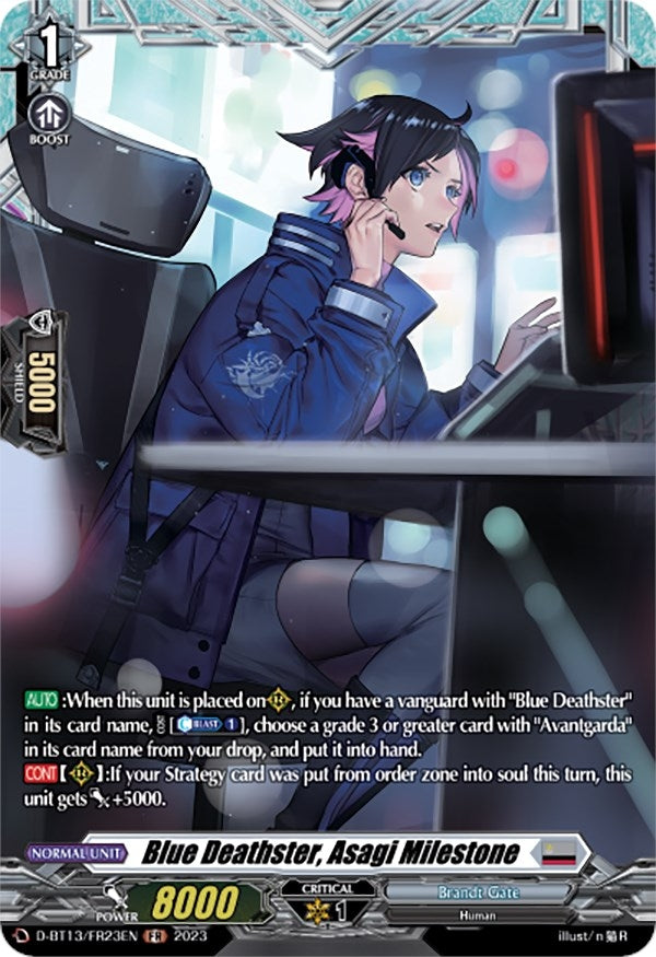 Blue Deathster Asagi Milestone (FR) (1323) [D-BT13] - Cardfight Vanguard Single
