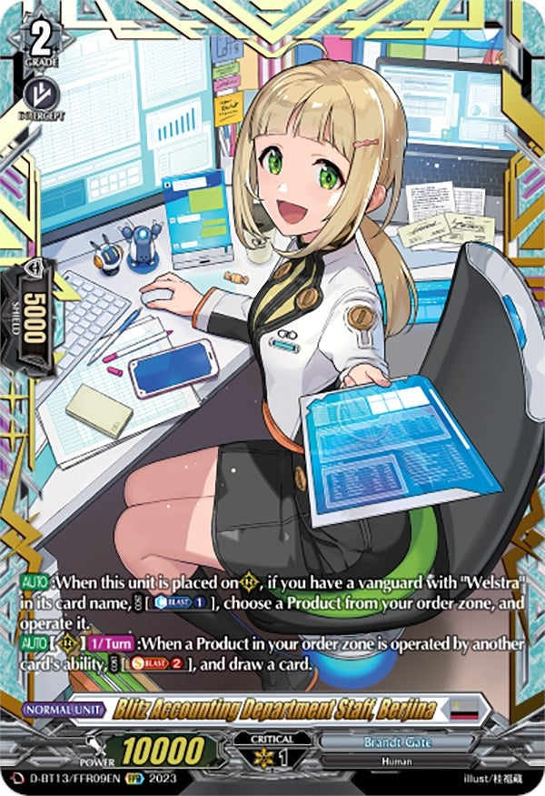 Blitz Accounting Department Staff Berjina (FFR) (1309) [D-BT13] - Cardfight Vanguard Single
