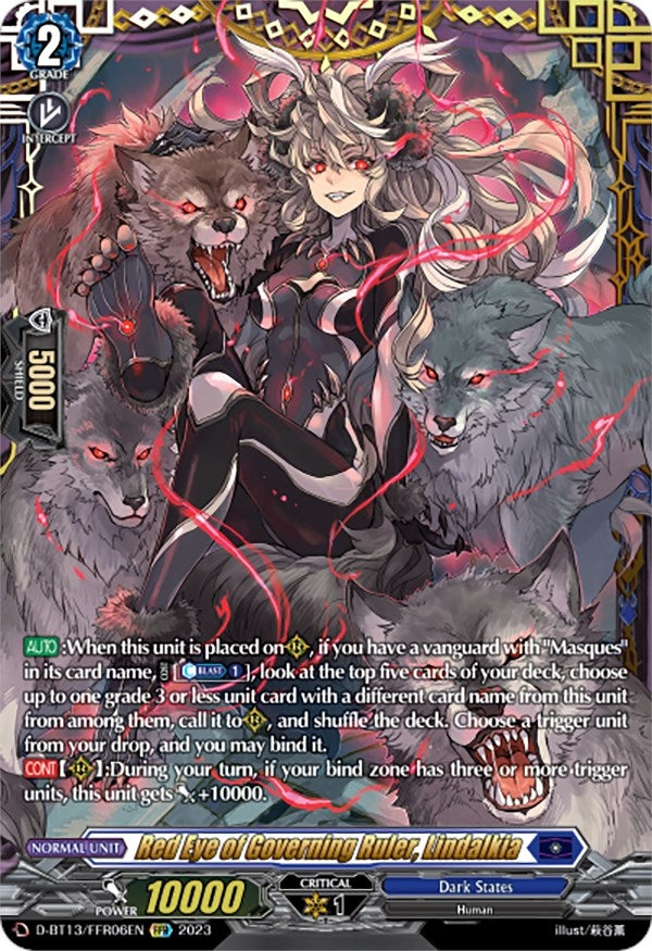 Red Eye of Governing Ruler Lindalkia (FFR) (1306) [D-BT13] - Cardfight Vanguard Single